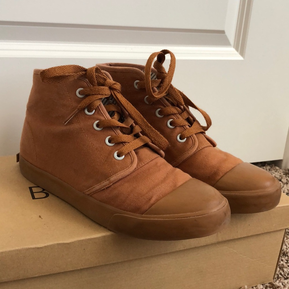 new condition bangs shoes sahara sand high tops